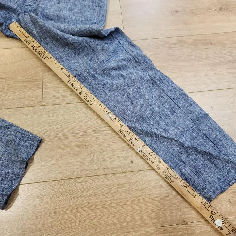 Quince Pants Mens 30x30 Blue Linen Chambray Chino Casual Summer Lightweight